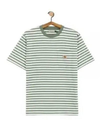 Seidler Striped Pocket Short Sleeve T-Shirt White Green - CARHARTT WIP - BALAAN 2