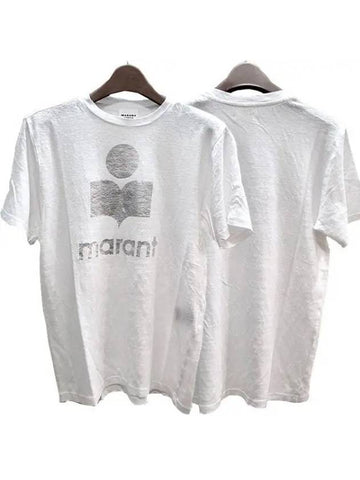 Etoile ZEWEL Linen Silver Logo Short Sleeve T Shirt TS0001FA A1N10E 20WH 1095586 - ISABEL MARANT - BALAAN 1