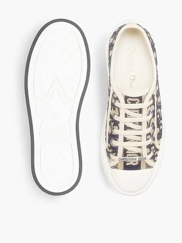 Walk'n' Platform Oblique Embroidered Low Top Sneakers Deep Blue - DIOR - BALAAN 6