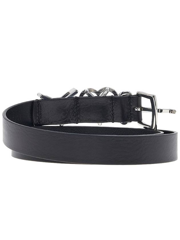 Y Project Y Love Buckle Leather Belt BELT11S24 BLACK SILVER - Y/PROJECT - BALAAN 4