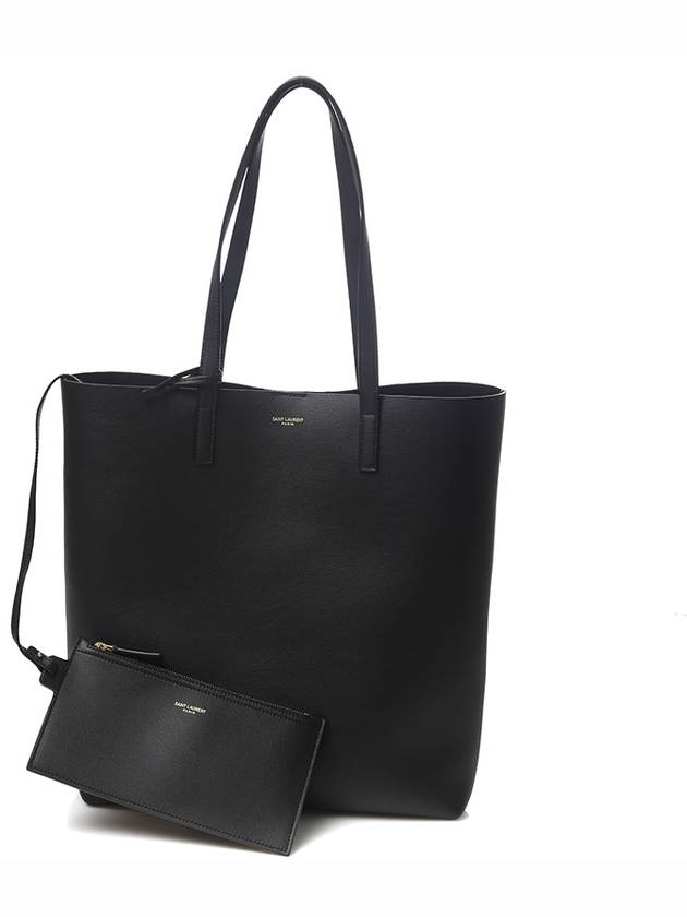 North South Shopping Tote Bag Black - SAINT LAURENT - BALAAN.