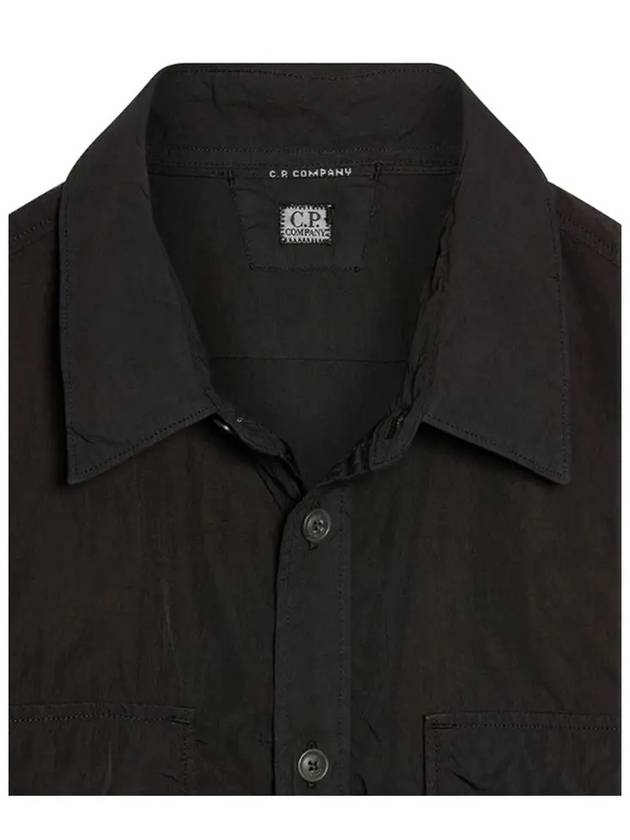 Lens Poplin Long Sleeve Shirt Black - CP COMPANY - BALAAN 5