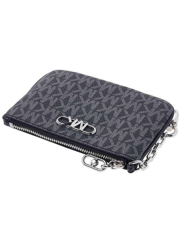 Monogram Logo Plaque Card Wallet Black - MICHAEL KORS - BALAAN 5