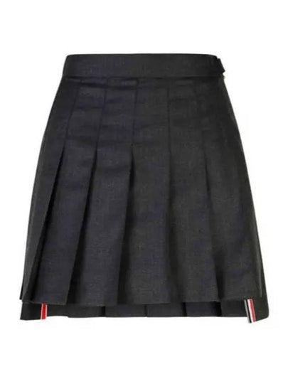 RMB Wool Mini Pleated Skirt Dark Grey - THOM BROWNE - BALAAN 2