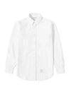 Oxford Grosgrain Placket Cotton Long Sleeve Shirt White - THOM BROWNE - BALAAN 2