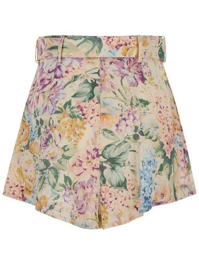 Multicolor Belted Shorts With All-Over Floreal Print In Linen Woman - ZIMMERMANN - BALAAN 2