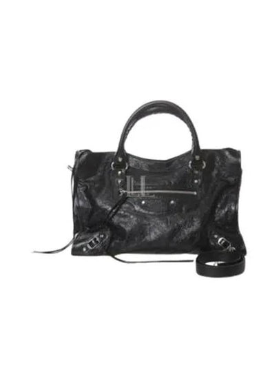 Le City Medium Leather Tote Bag Black - BALENCIAGA - BALAAN 2