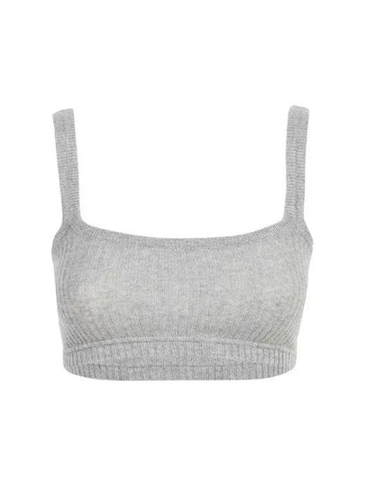 Cashmere Rip Training Bra Top Light Grey - THOM BROWNE - BALAAN 2