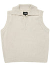Graffiti Collar Knit Vest Cream Beige - STUSSY - BALAAN 1