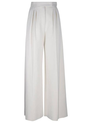 Zigna Pleated Wide Pants White - MAX MARA - BALAAN 1