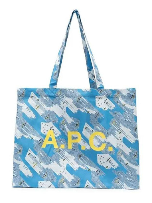 Graphic Logo Print Tote Bag Blue - A.P.C. - BALAAN.