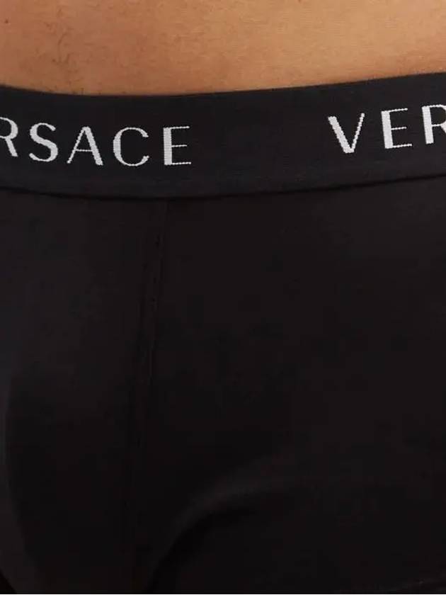 3 Pack Set Logo Jacquard Banded Cotton Briefs Underwear Black - VERSACE - BALAAN 4