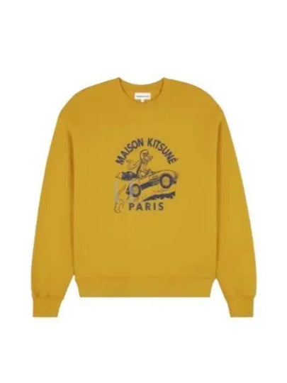 Maison Kitsune Racing Fox Comfort Sweatshirt Mustard - MAISON KITSUNE - BALAAN 2