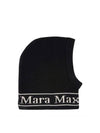 Gong Logo Wool Balaclava Black - MAX MARA - BALAAN 1