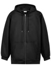 Laminated Fleece Oversized Zip-up Hoodie Black - CELINE - BALAAN 4