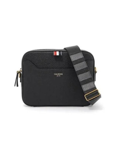 4 Bar Patch Leather Camera Cross Bag Black - THOM BROWNE - BALAAN 2