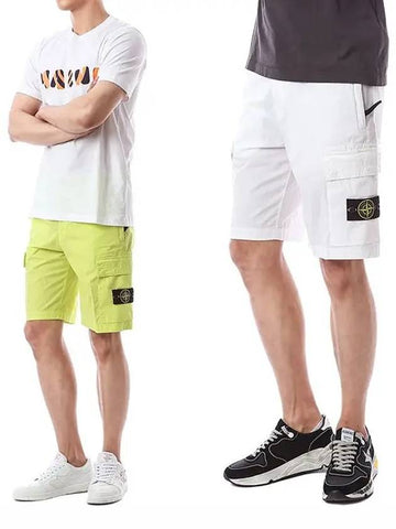 Wappen Patch Cargo Pocket Cotton Shorts - STONE ISLAND - BALAAN 1