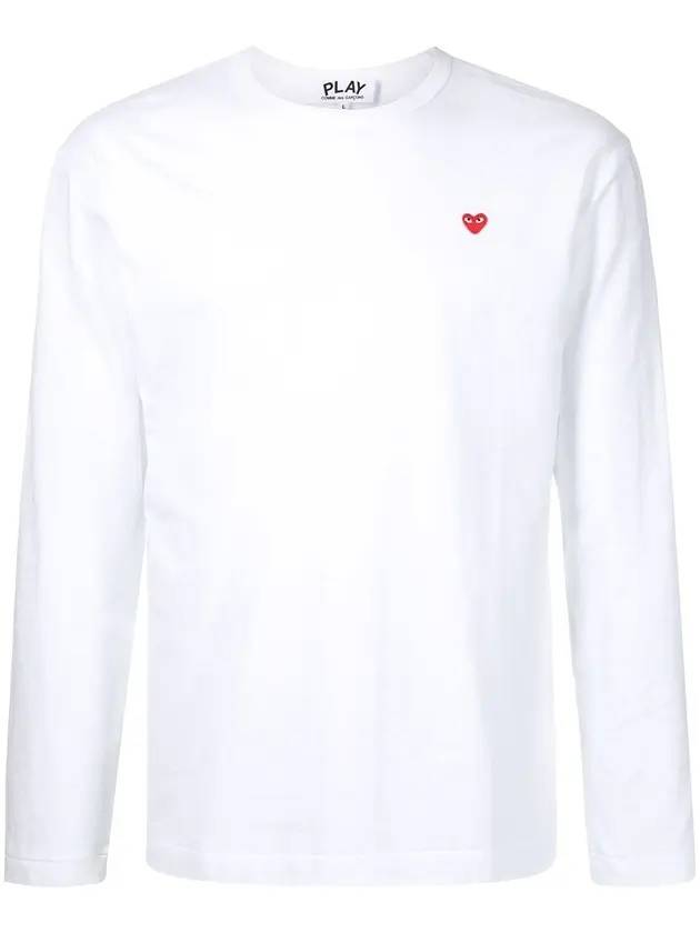 Men's Mini Red Wappen Long Sleeve T-Shirt P1 T308 2 White - COMME DES GARCONS - BALAAN 2