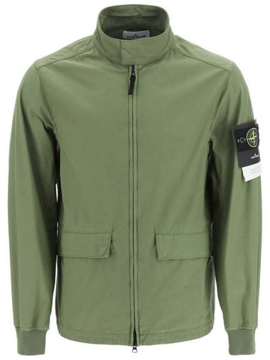 Men's Batavia Nylon Cotton Zip-Up Jacket Khaki - STONE ISLAND - BALAAN 1