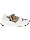 Ramsey Vintage Check Velcro Low Top Sneakers White Beige - BURBERRY - BALAAN 1