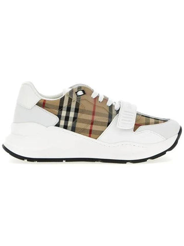 Ramsey Vintage Check Velcro Low Top Sneakers White Beige - BURBERRY - BALAAN 1