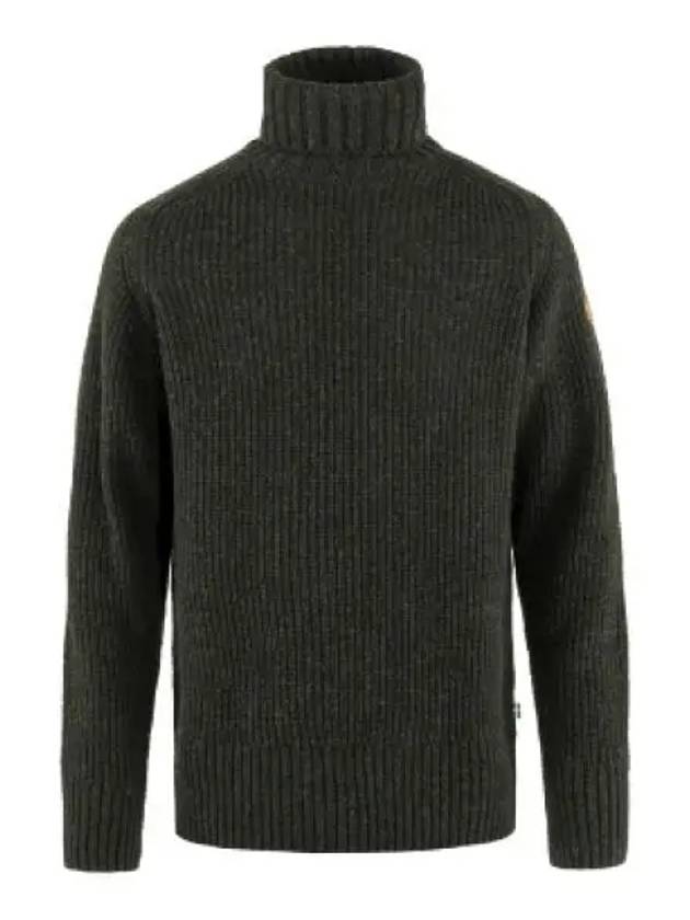 Men's Ovik Roller Neck Sweater Dark Olive - FJALL RAVEN - BALAAN 2