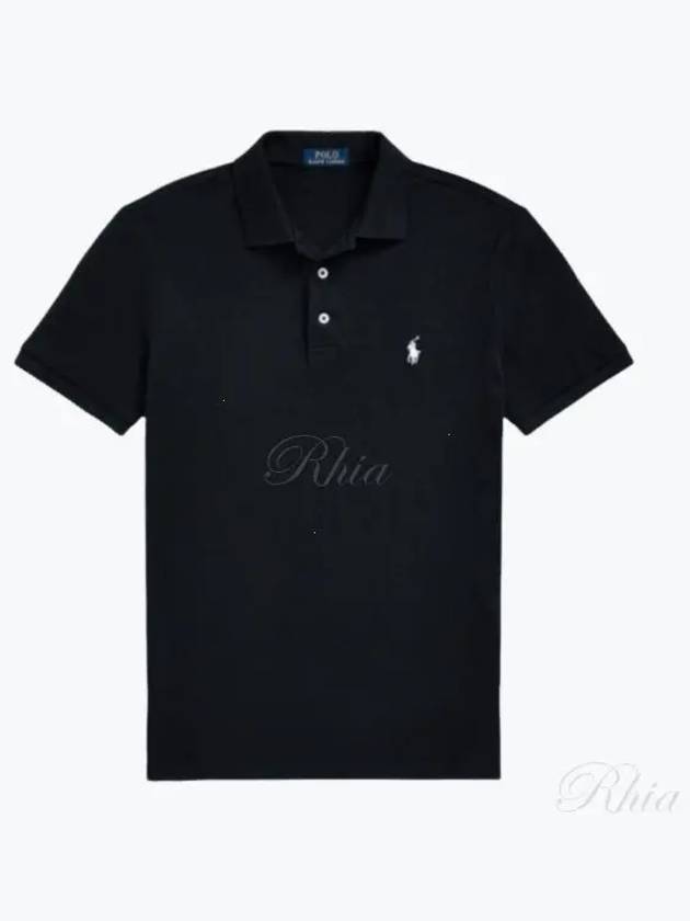 Polo Pony Motif  Polo Shirt Black - POLO RALPH LAUREN - BALAAN 2