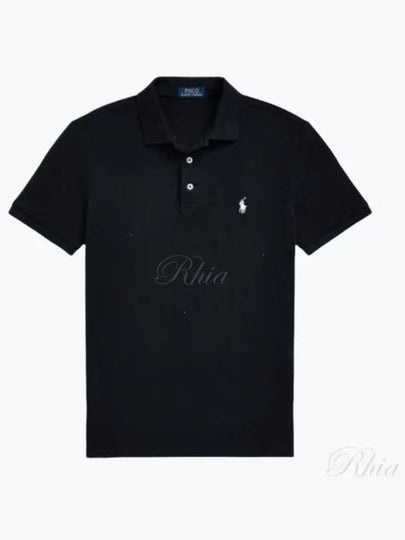 Polo Pony Motif  Polo Shirt Black - POLO RALPH LAUREN - BALAAN 2