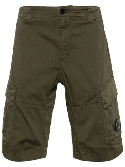 Stretch Satin Cargo Shorts Green - CP COMPANY - BALAAN 2