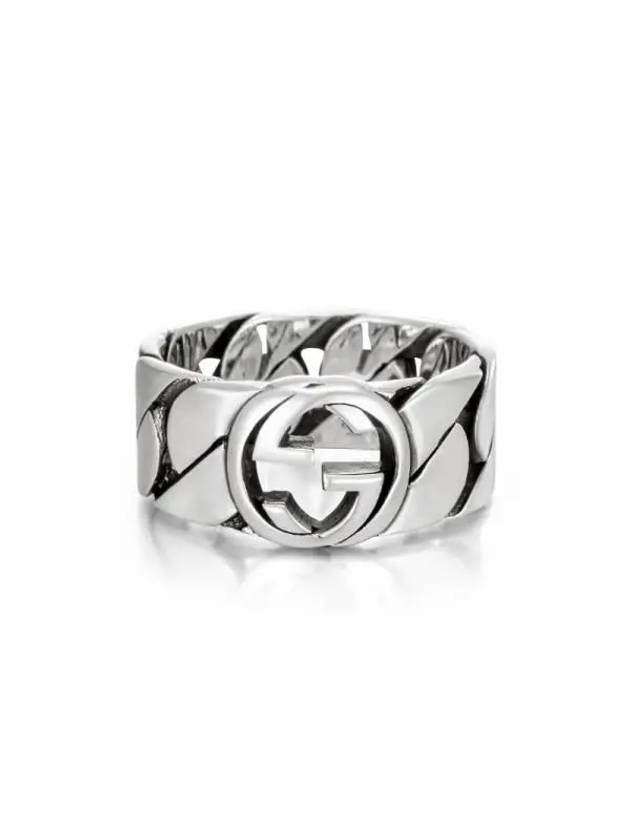 Interlocking G Ring Silver YBC661515001 - GUCCI - BALAAN 3