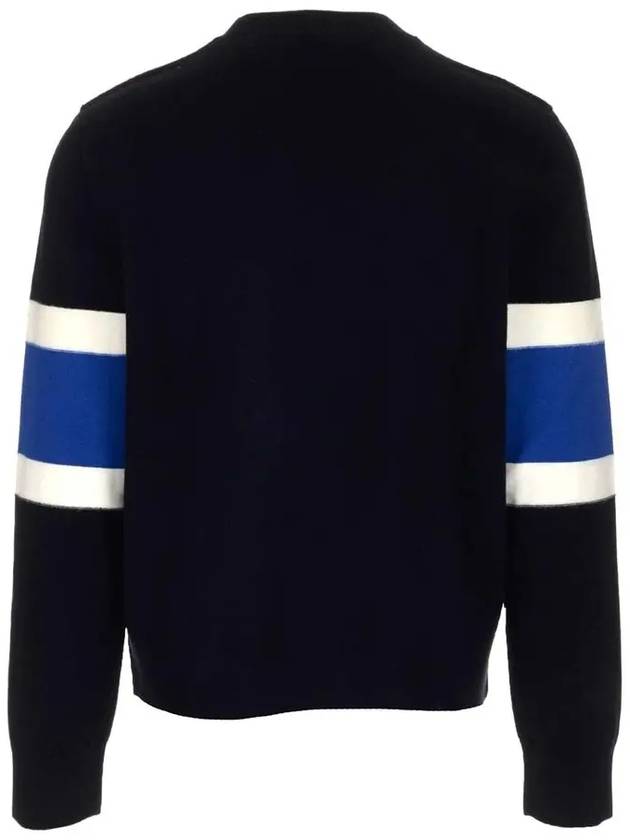 Men's Logo Graphic Applique Wool Cashmere Knit Top Black - BURBERRY - BALAAN 4