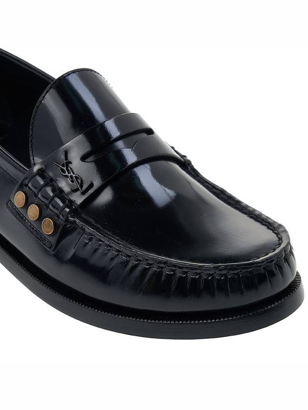 Monogram Penny Leather Loafer Black - SAINT LAURENT - BALAAN 10