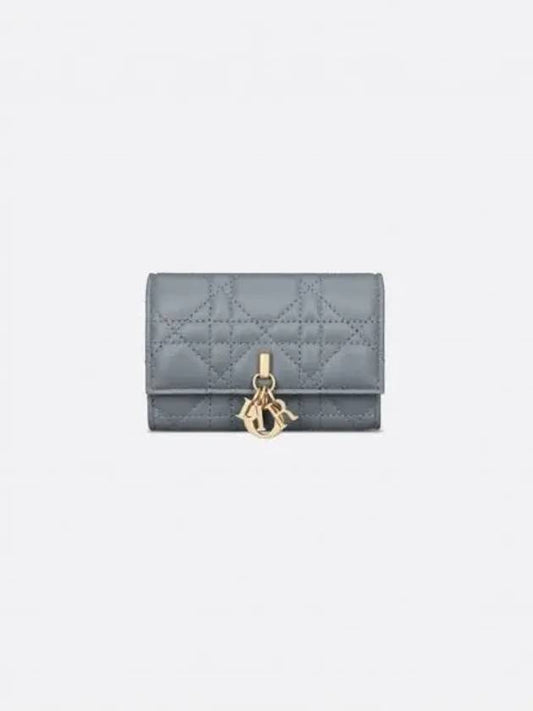 XS Lady Cannage Lambskin Half Wallet Cloud Blue - DIOR - BALAAN 2