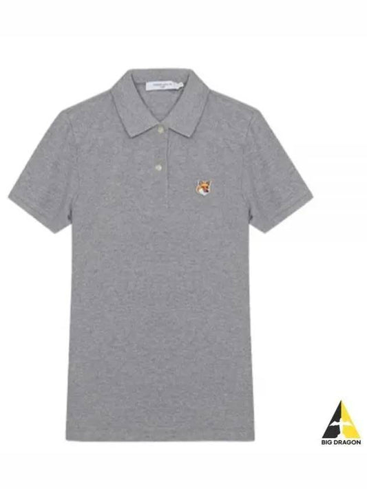 Fox Head Patch Classic Short Sleeve Polo Shirt Gray - MAISON KITSUNE - BALAAN 2