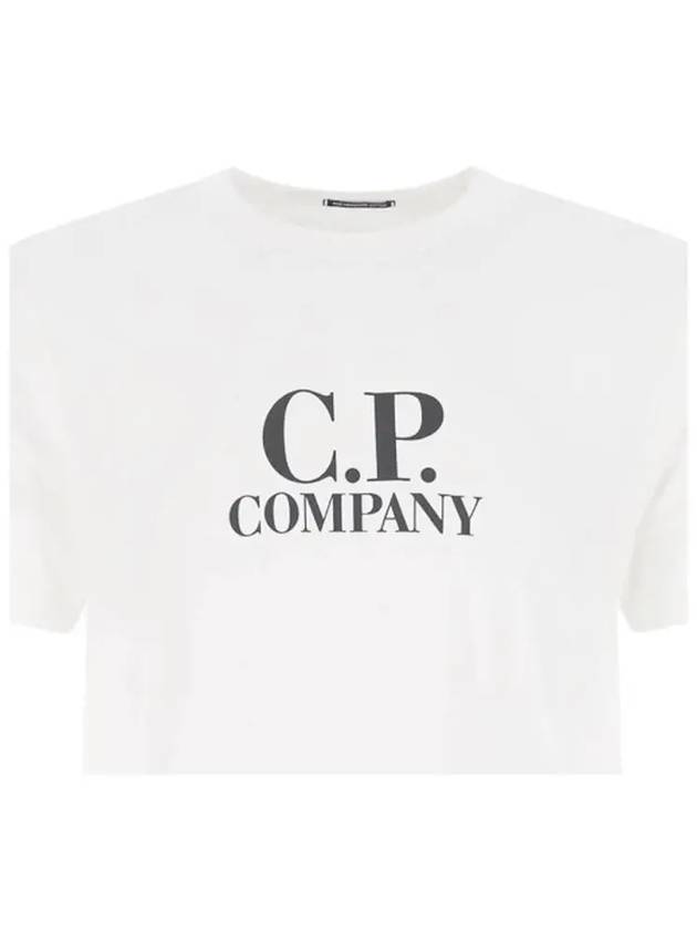 Men's Logo Print Short Sleeve T-Shirt White - CP COMPANY - BALAAN 5