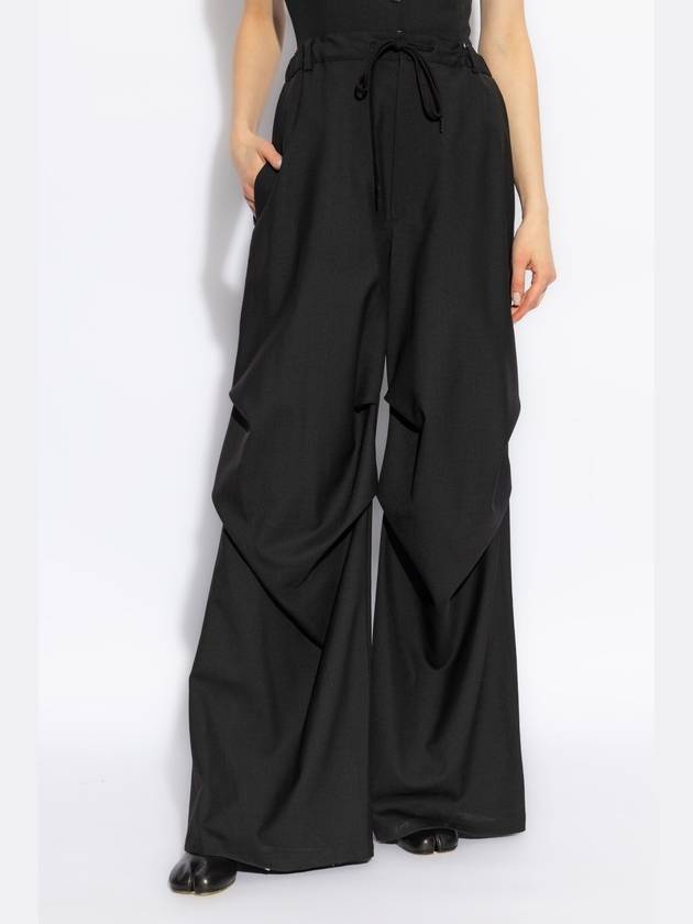 MM6 Maison Margiela Loose Fit Trousers, Women's, Black - MAISON MARGIELA - BALAAN 3