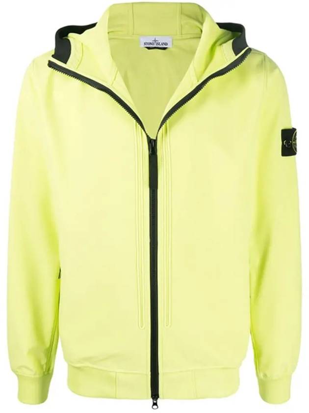 Wappen Patch Soft Shell Hooded Jacket Lemon - STONE ISLAND - BALAAN 3