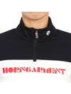 Women's Trans Half Zip Up Long Sleeve T-Shirt Black - HORN GARMENT - BALAAN 7