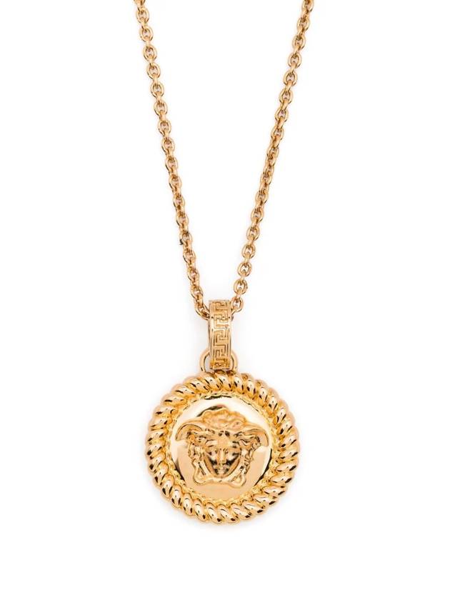 Medusa Coin Rope Marine Necklace Gold - VERSACE - BALAAN 1