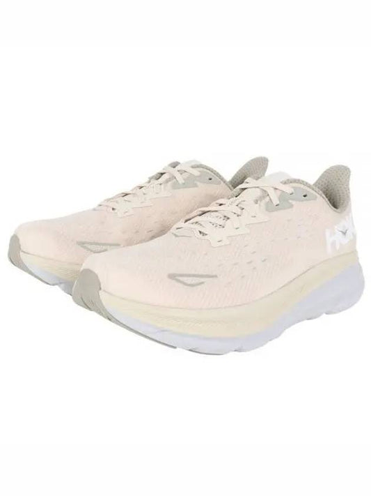 Men s Clifton 9 Wide Low Top Sneakers Sand Beige - HOKA ONE ONE - BALAAN 1