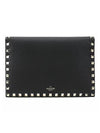 Rockstud Clutch Bag Black - VALENTINO - BALAAN.