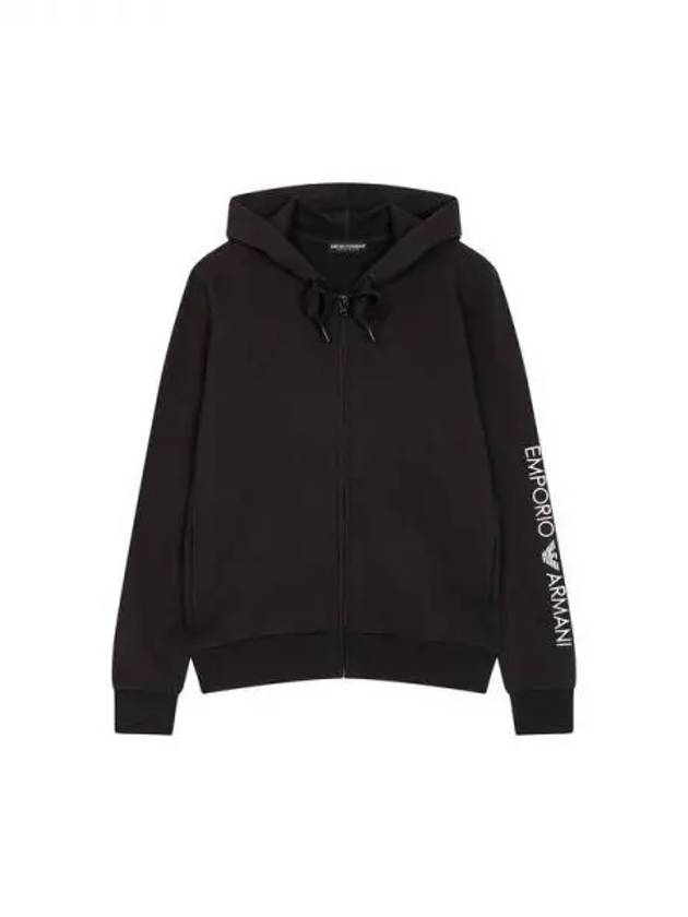 UNDERWEAR Women s Embroidered Logo Lounge Hooded Zip up Black 270062 - EMPORIO ARMANI - BALAAN 1