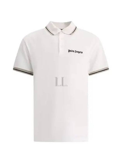 Embroidered Logo Polo Shirt White - PALM ANGELS - BALAAN 2