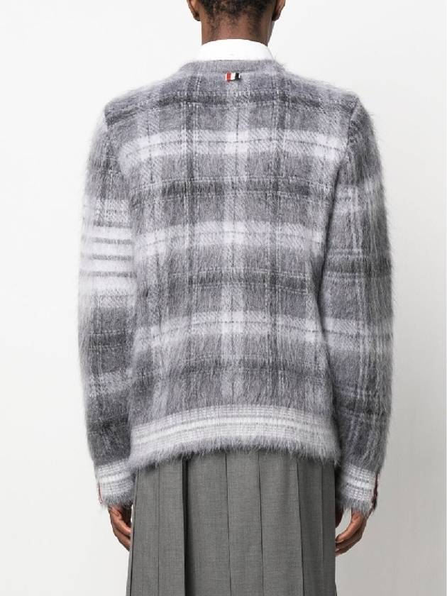 Check 4 Bar Mohair Knit Top Grey - THOM BROWNE - BALAAN 5