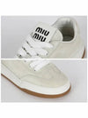 Logo Print Bleached Leather Low Top Sneakers White - MIU MIU - BALAAN 6