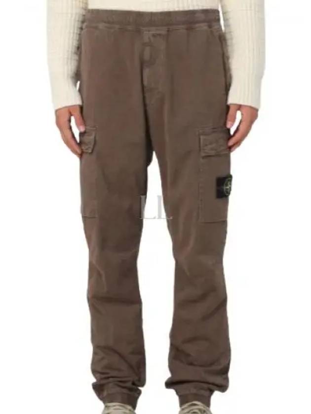 Stretch Cotton Cargo Straight Pants Brown - STONE ISLAND - BALAAN 2