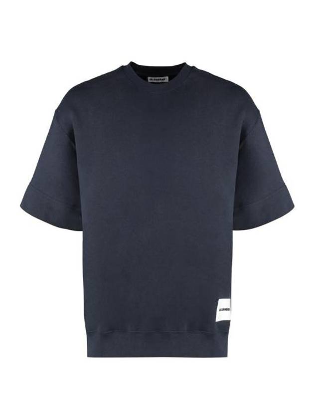 Logo Patch Cotton Short Sleeve T-Shirt Navy - JIL SANDER - BALAAN 2