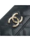 gold logo caviar card wallet black - CHANEL - BALAAN 7