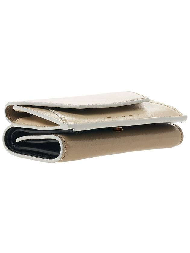 Logo Leather Half Wallet Beige - MARNI - BALAAN 6