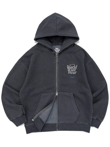 WWW PIGMENT HOOD ZIP UP BLUE GRAY - NET SOCIAL CLUB - BALAAN 1